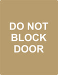 ADA - Do Not Block Door - 11" x 8.5"