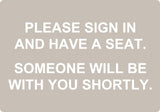 ADA - Please Sign In - 7" x 10" Countertop