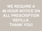 ADA - 48H Prescription Notice - 8" x 11"