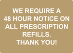 ADA - 48H Prescription Notice - 8" x 11"