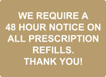 ADA - 48H Prescription Notice - 8" x 11"